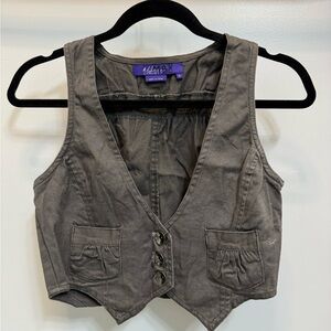 Miley Cyrus & Max Azria gray denim vest